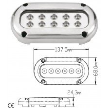 FOCO SUBACUATICO DE 10 LED INOX